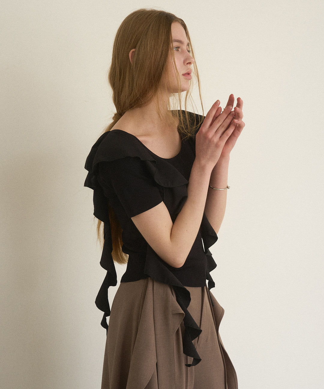 Ruffle Ribbon Swing Tops