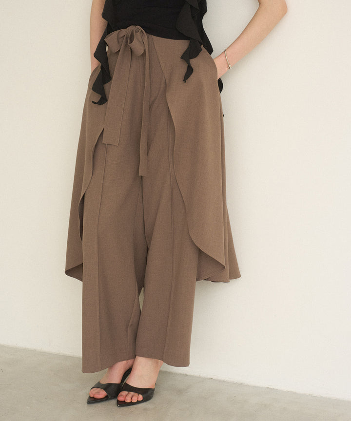 Cape Ribbon Pintuck Pants