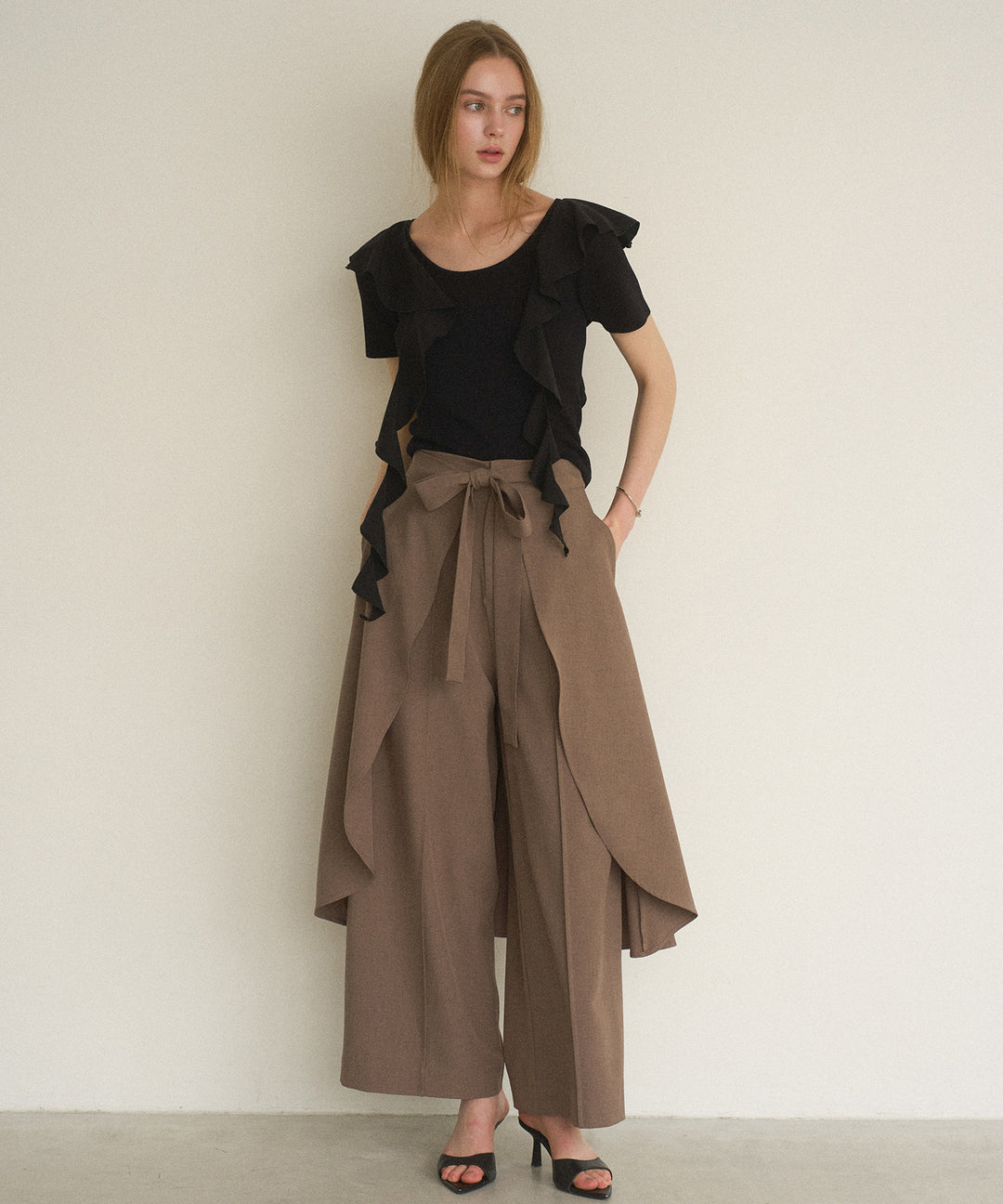 Ruffle Ribbon Swing Tops