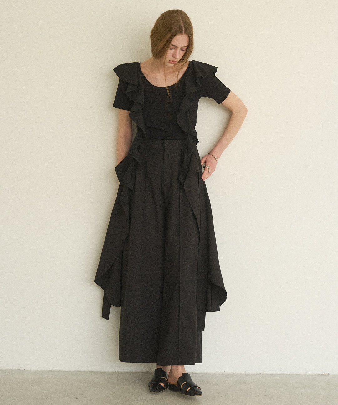 Ruffle Ribbon Swing Tops