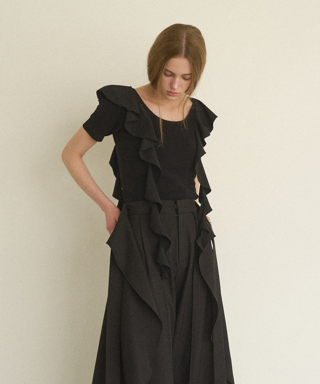 Ruffle Ribbon Swing Tops