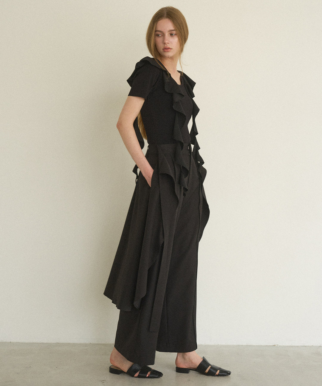 Ruffle Ribbon Swing Tops