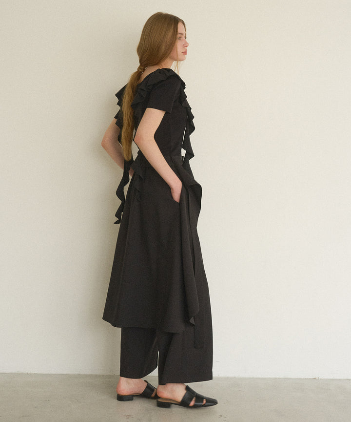 Cape Ribbon Pintuck Pants