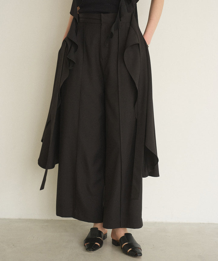 Cape Ribbon Pintuck Pants