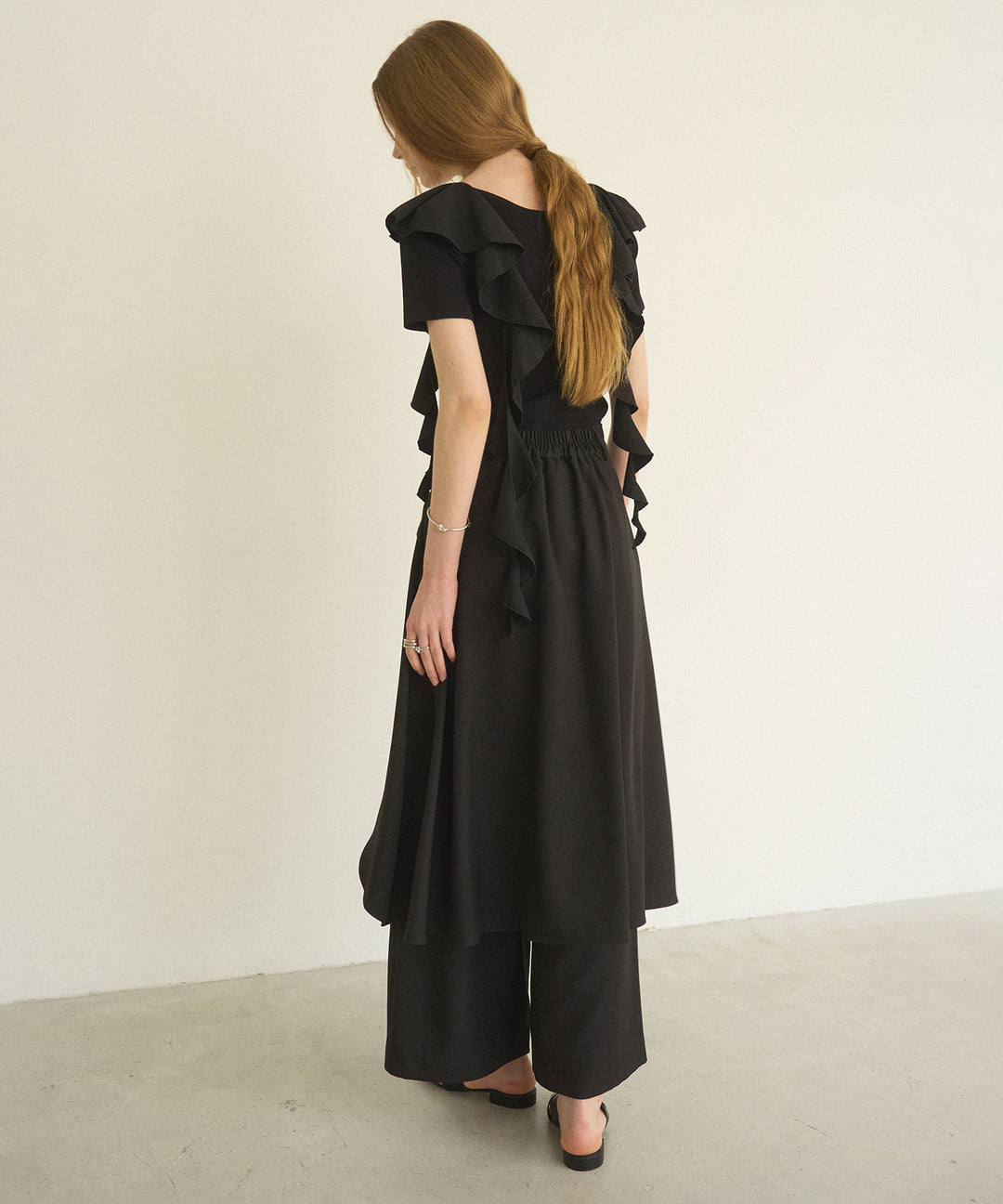Cape Ribbon Pintuck Pants