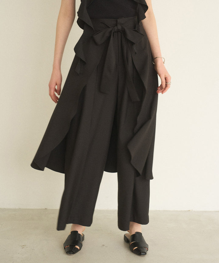 Cape Ribbon Pintuck Pants