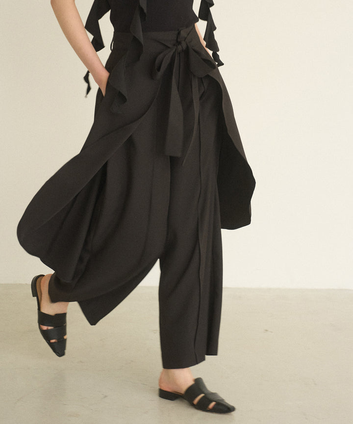 Cape Ribbon Pintuck Pants