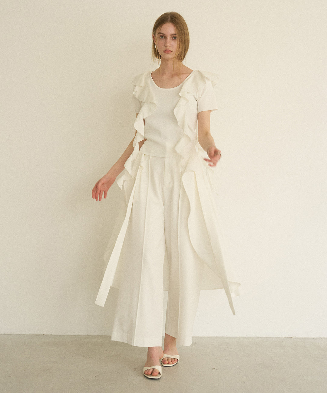 Cape Ribbon Pintuck Pants