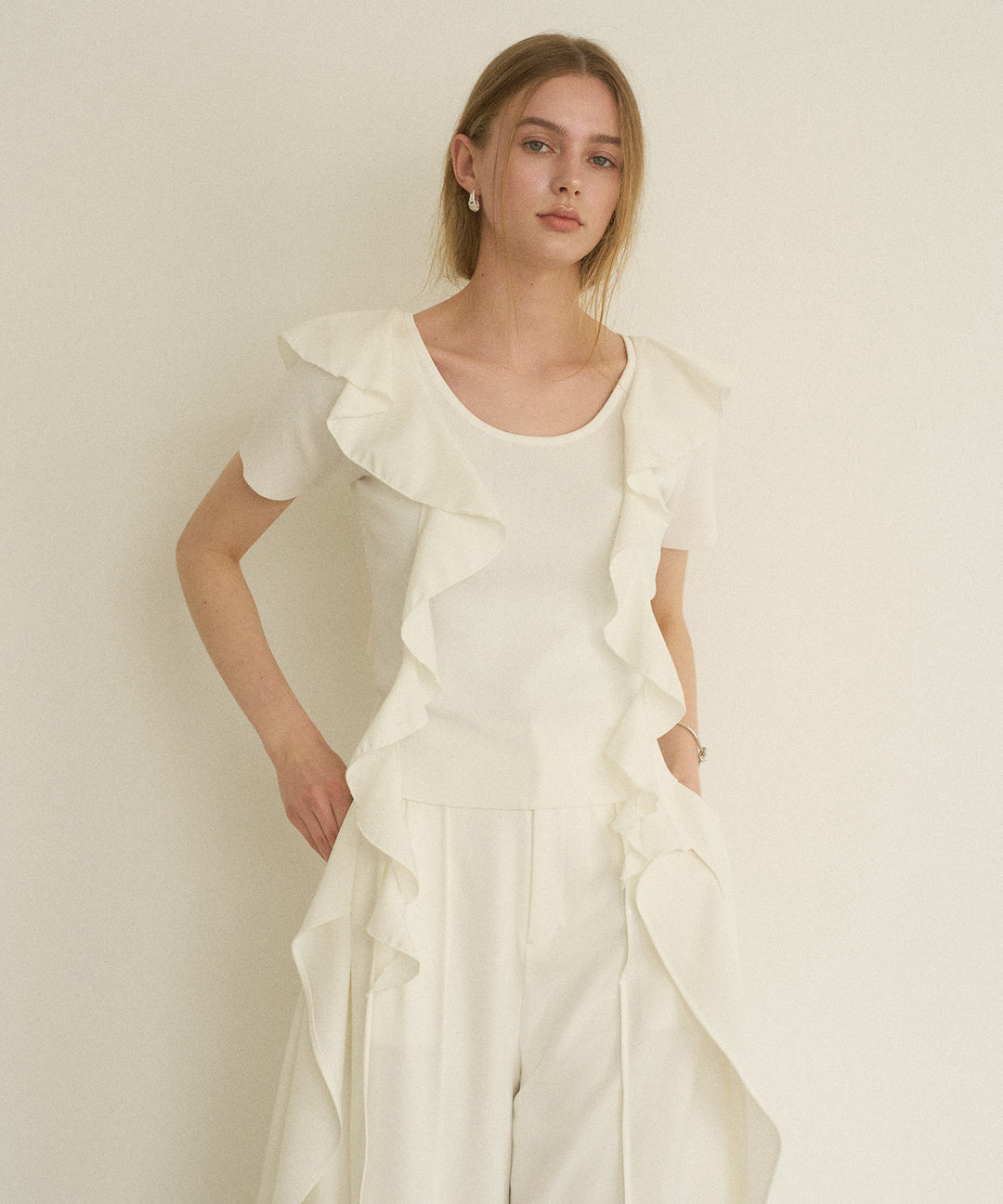 Ruffle Ribbon Swing Tops