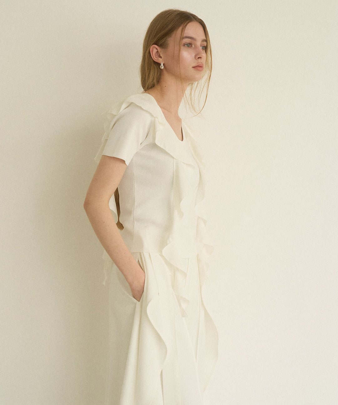 Ruffle Ribbon Swing Tops