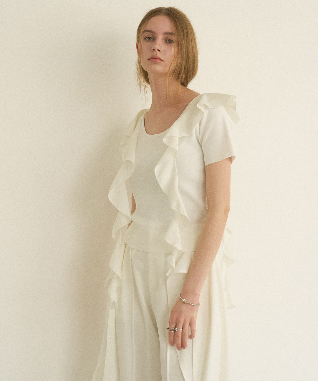 Ruffle Ribbon Swing Tops