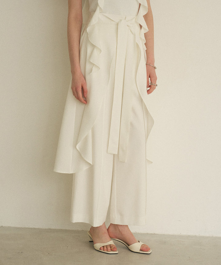 Cape Ribbon Pintuck Pants