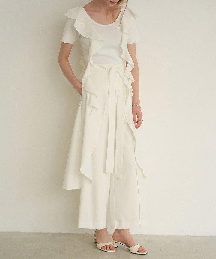 Cape Ribbon Pintuck Pants