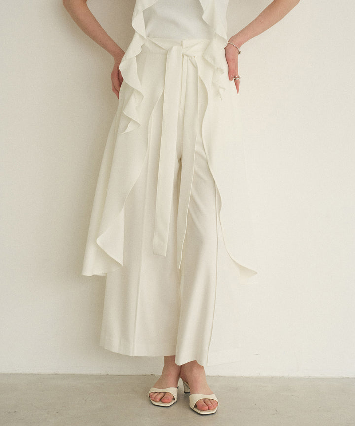 Cape Ribbon Pintuck Pants