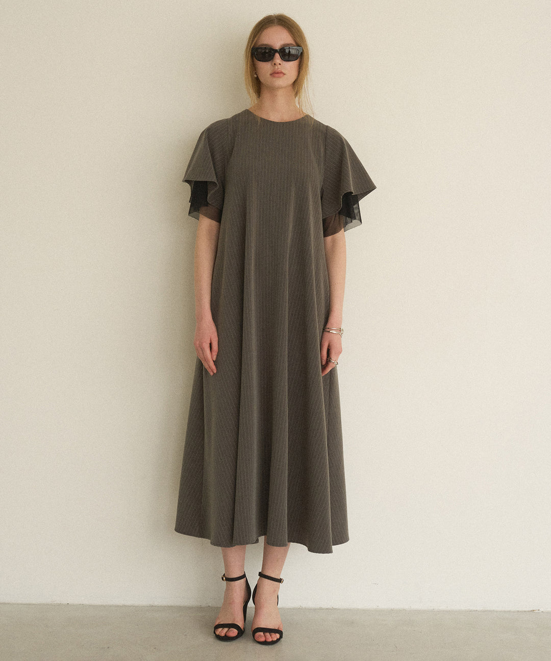 Pinstripe Flare Dress