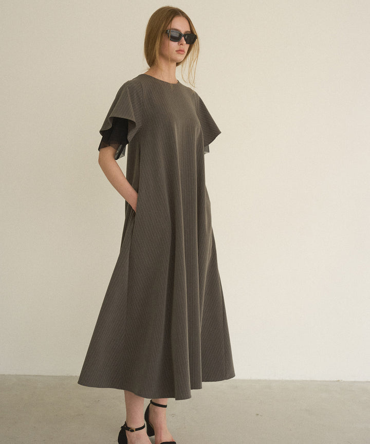 Pinstripe Flare Dress