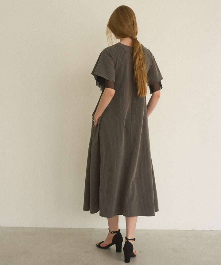 Pinstripe Flare Dress