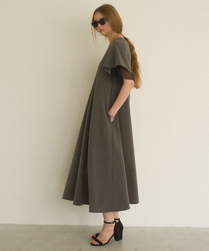 Pinstripe Flare Dress