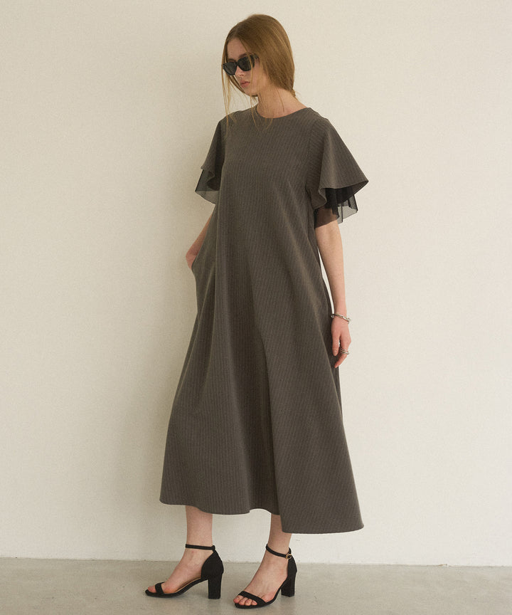 Pinstripe Flare Dress