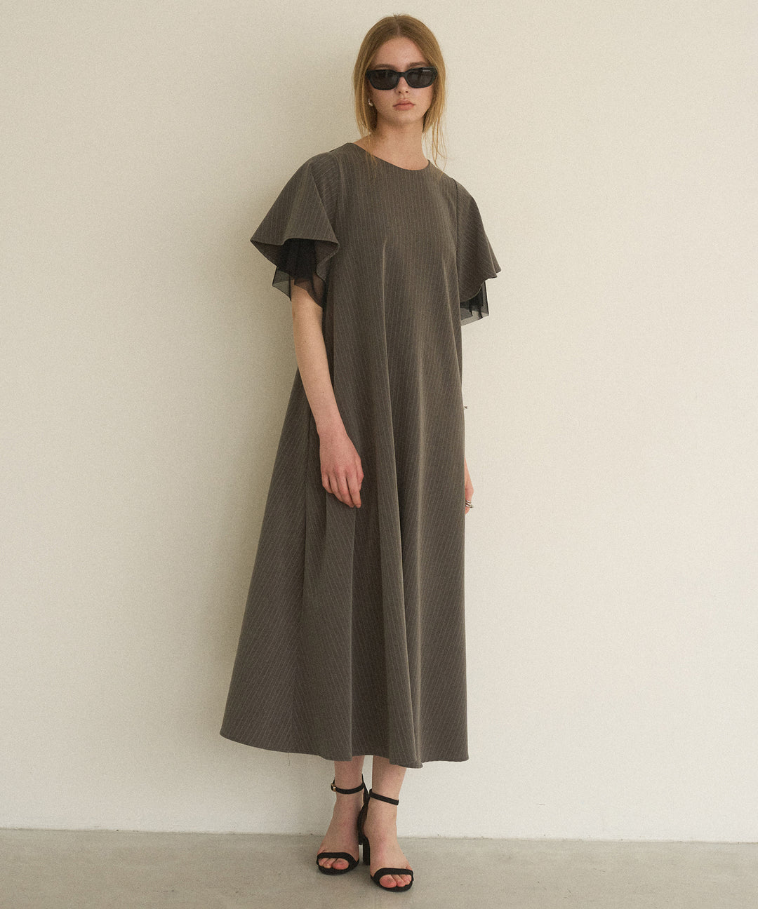 Pinstripe Flare Dress