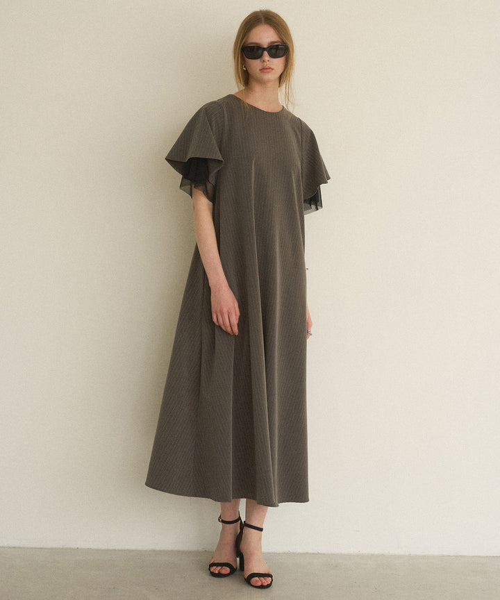 Pinstripe Flare Dress