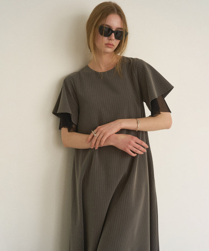 Pinstripe Flare Dress