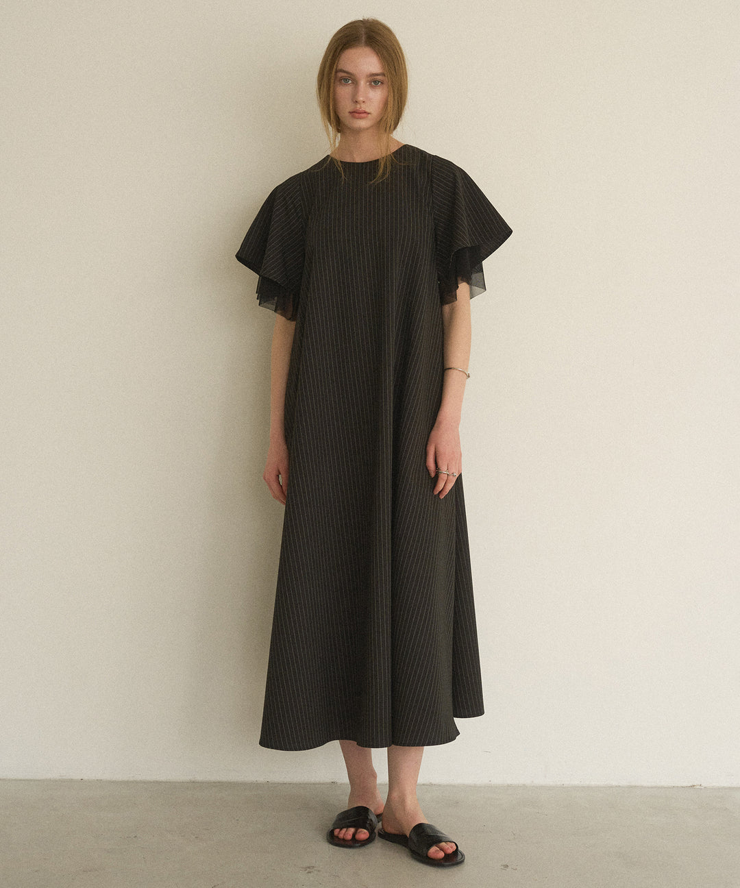 Pinstripe Flare Dress