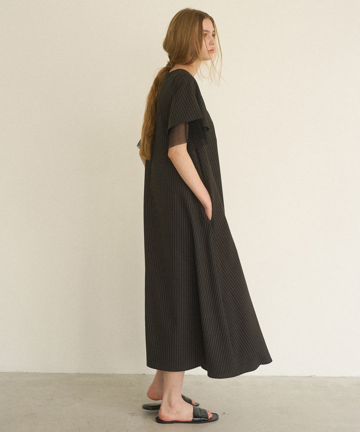 Pinstripe Flare Dress