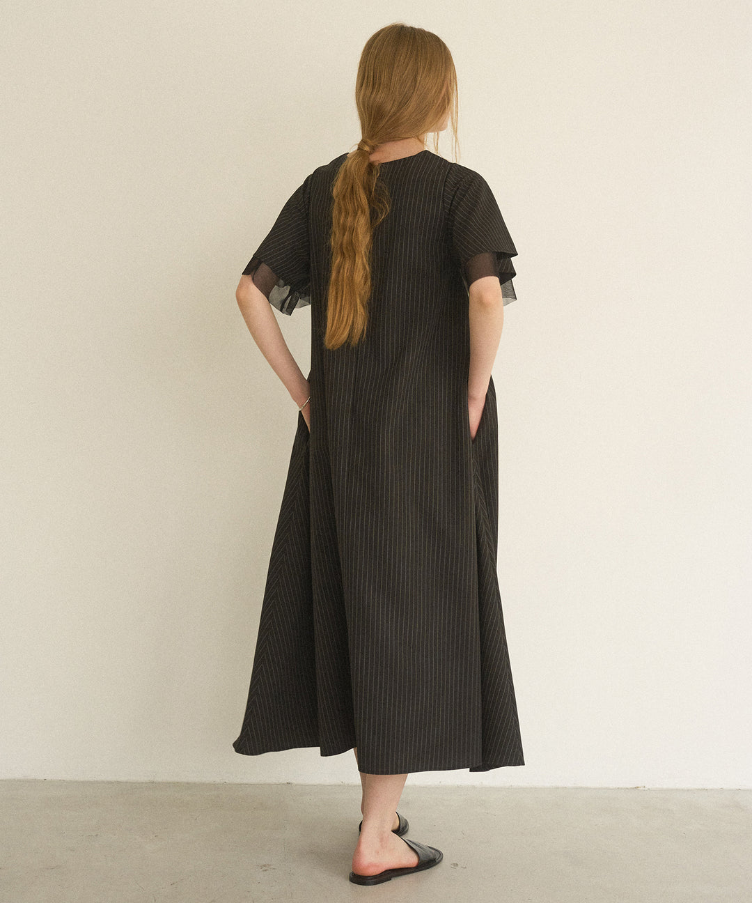 Pinstripe Flare Dress