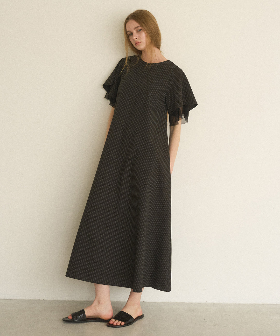 Pinstripe Flare Dress