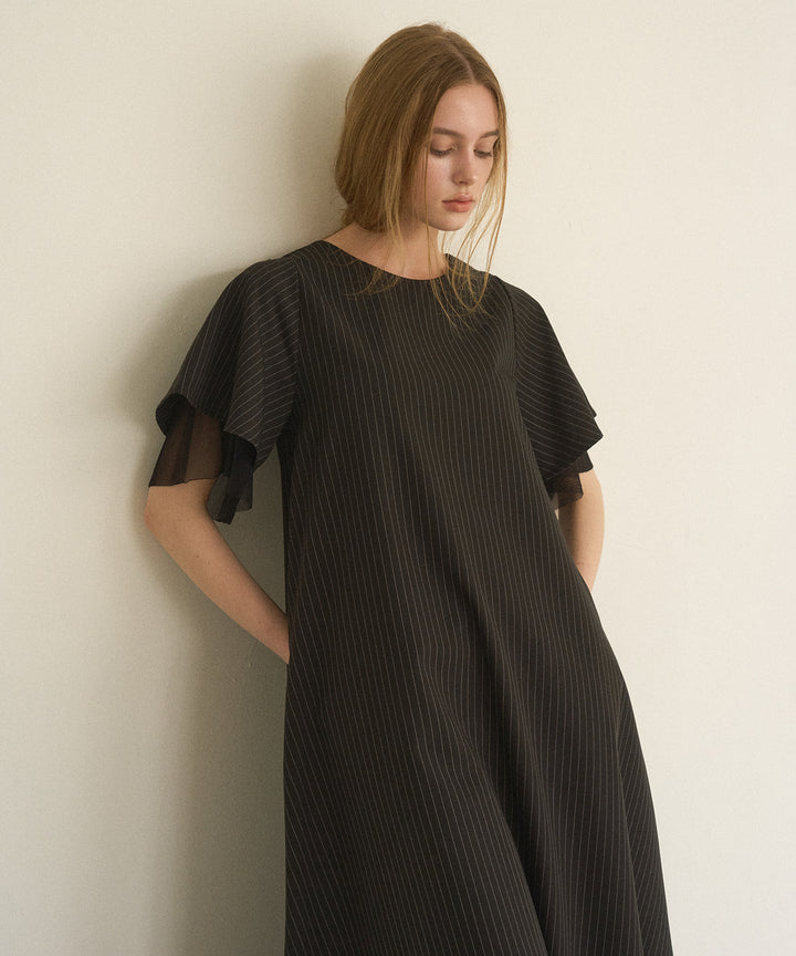 Pinstripe Flare Dress