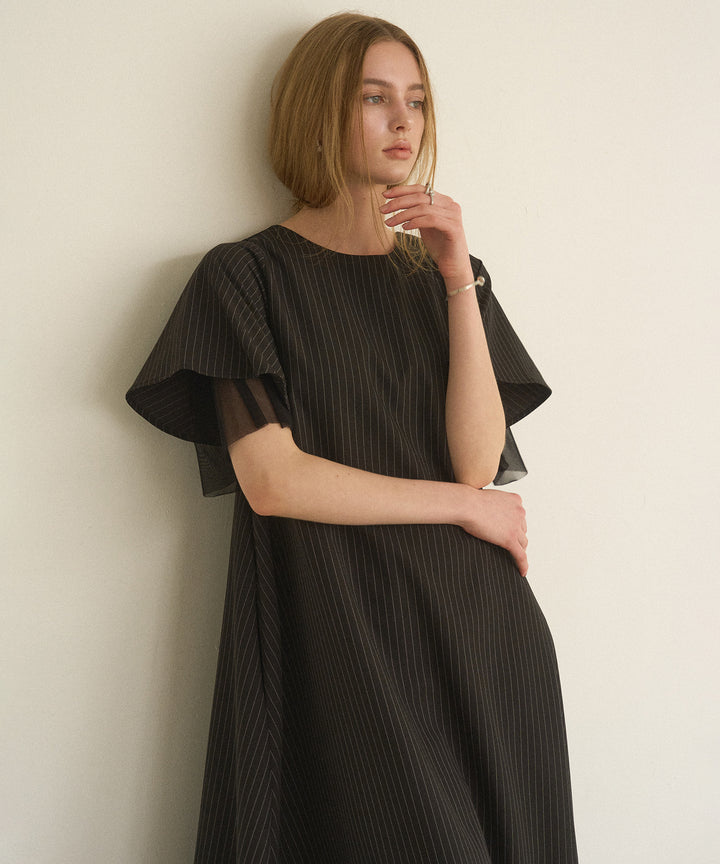 Pinstripe Flare Dress