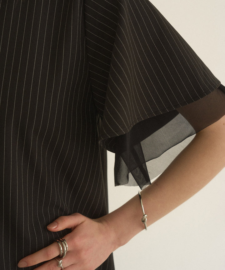 Pinstripe Flare Dress