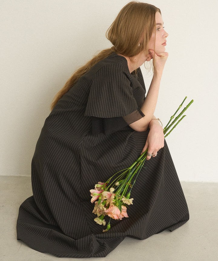 Pinstripe Flare Dress