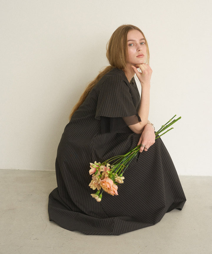 Pinstripe Flare Dress