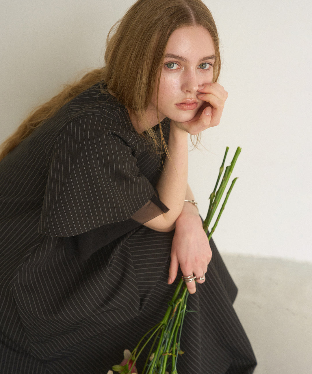 Pinstripe Flare Dress