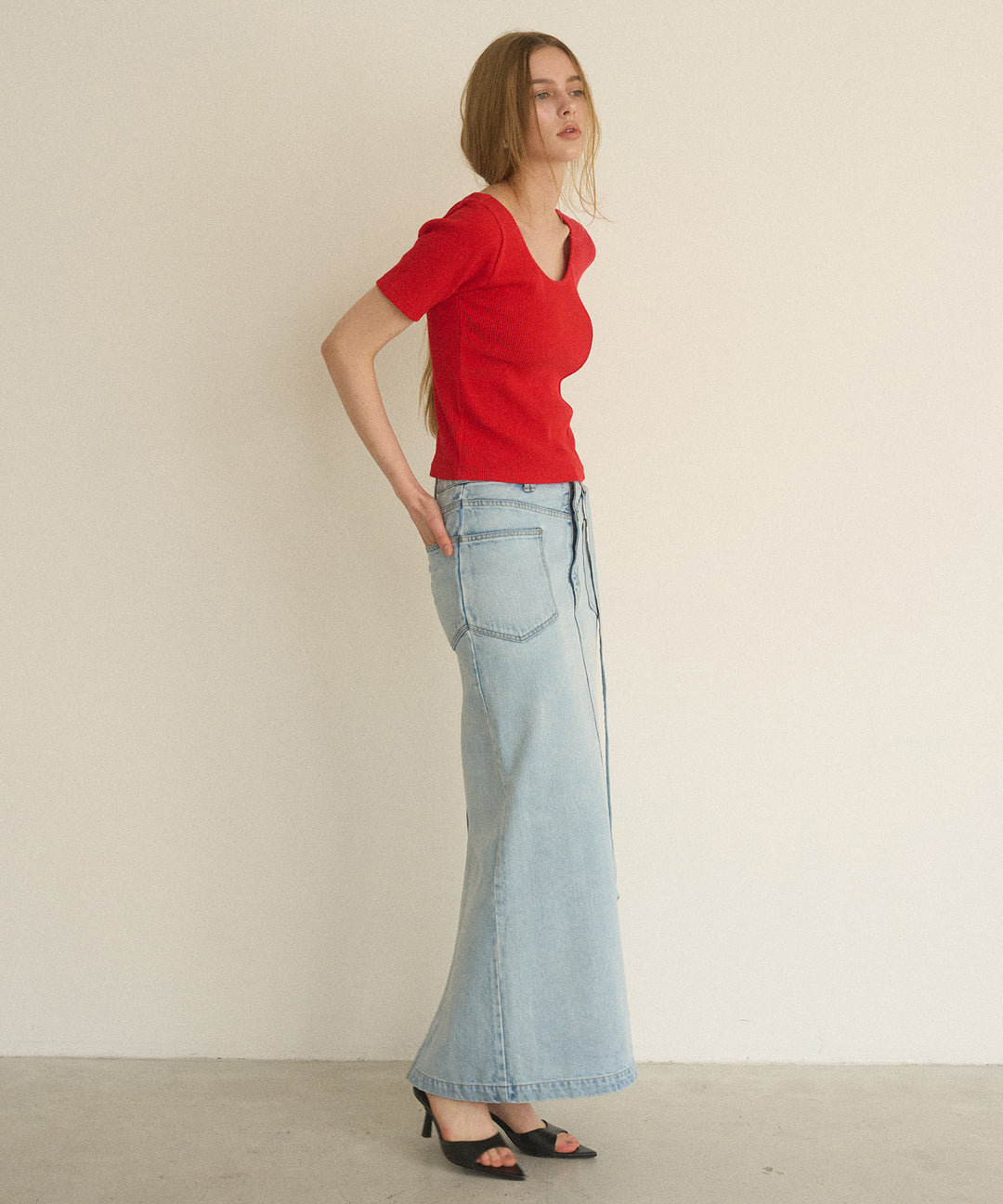 ICE Bleach Denim Skirt