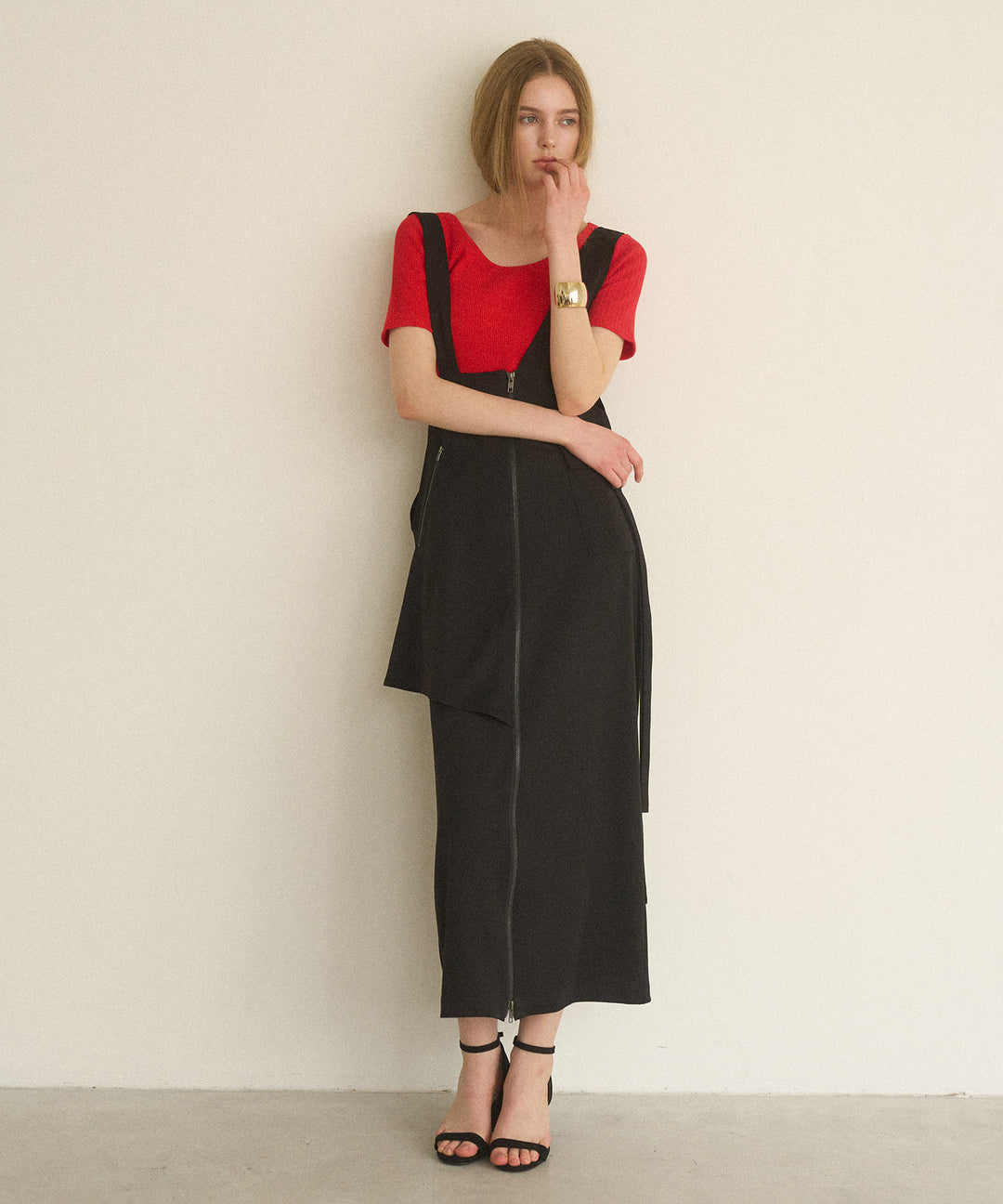 Zip Pencil Asymmetry Dress