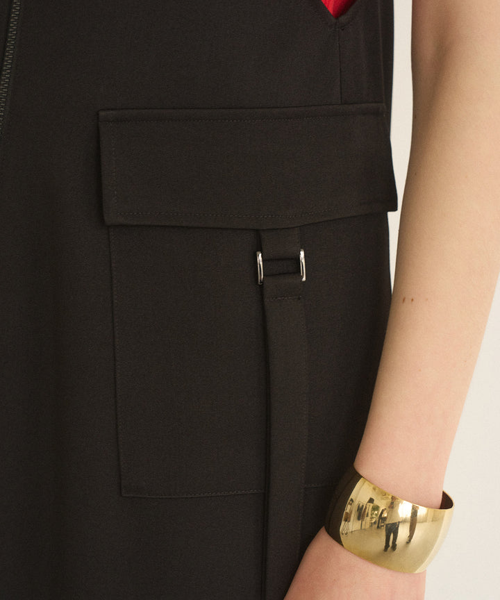 Zip Pencil Asymmetry Dress