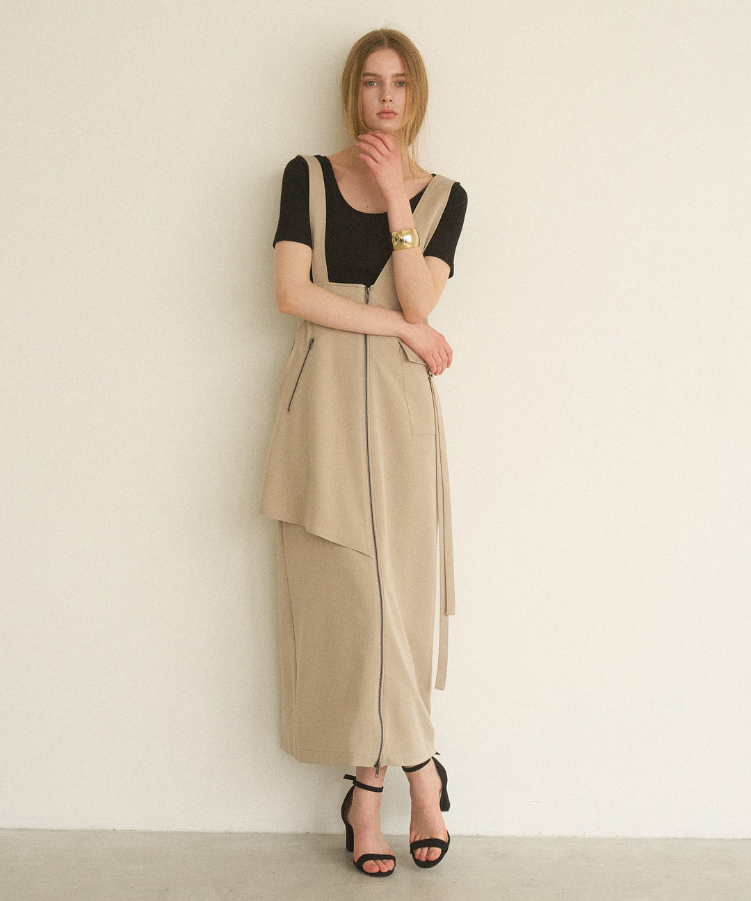 Zip Pencil Asymmetry Dress