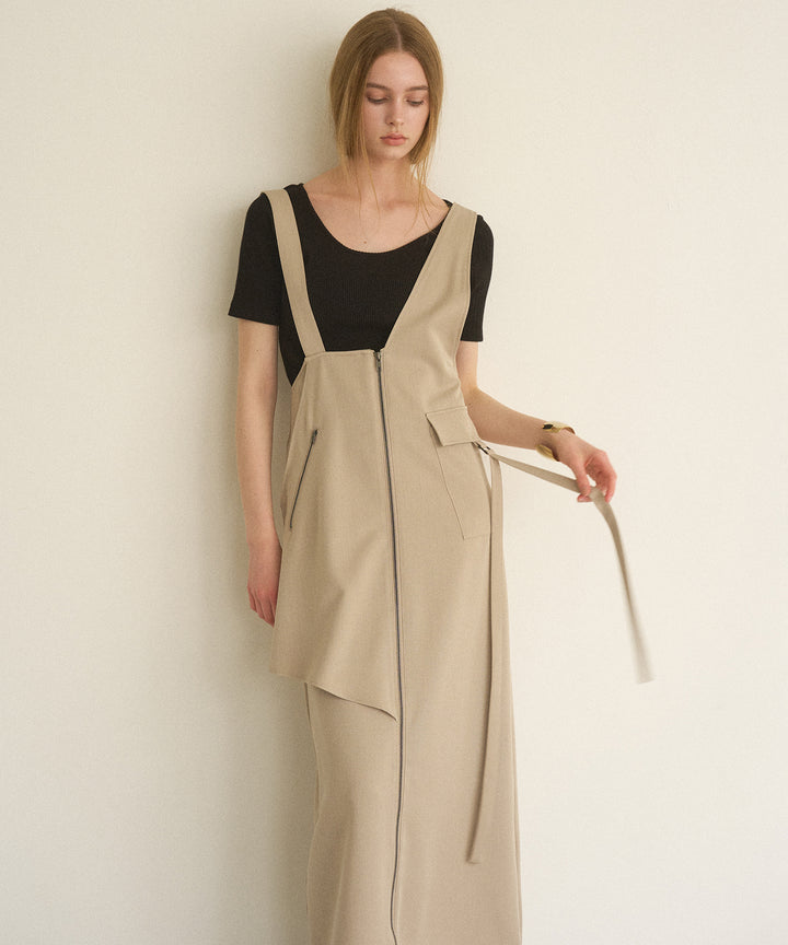 Zip Pencil Asymmetry Dress