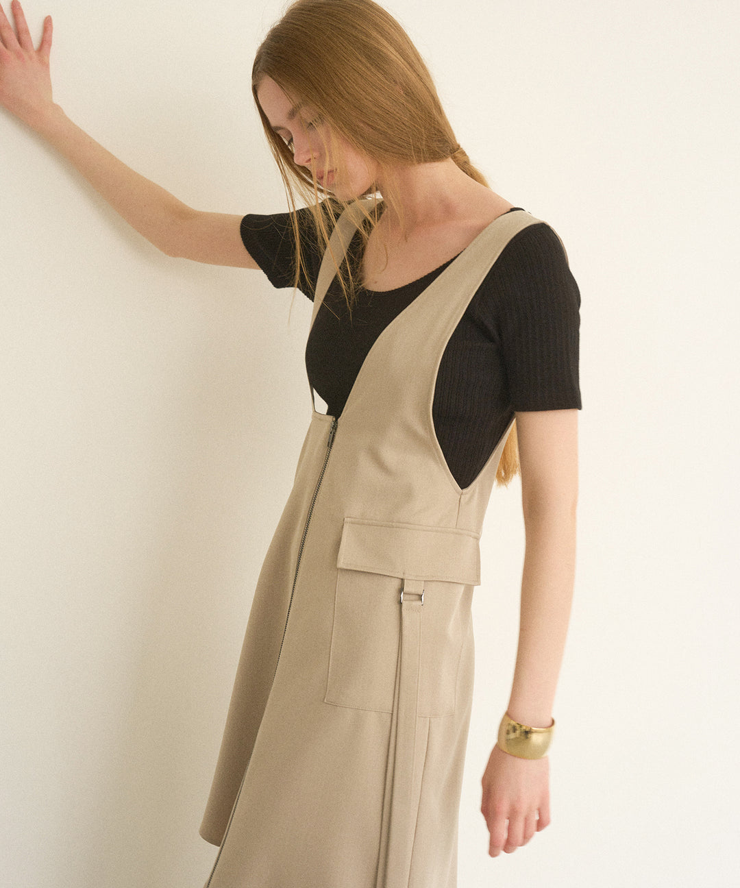 Zip Pencil Asymmetry Dress