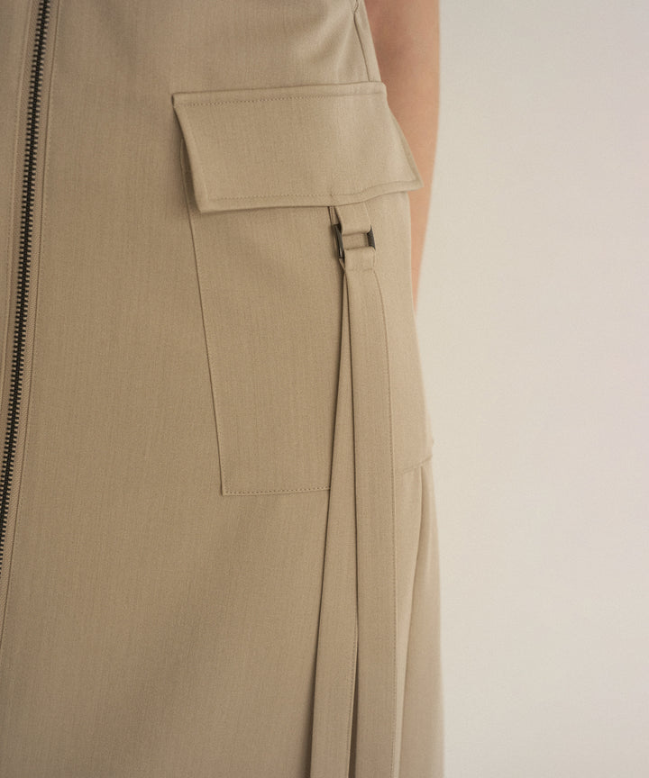 Zip Pencil Asymmetry Dress