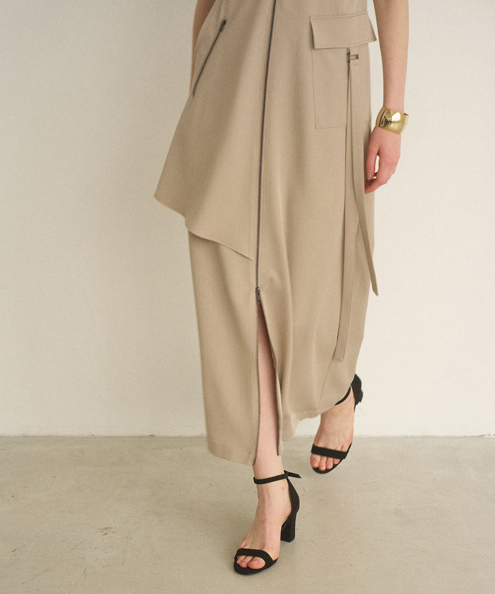 Zip Pencil Asymmetry Dress