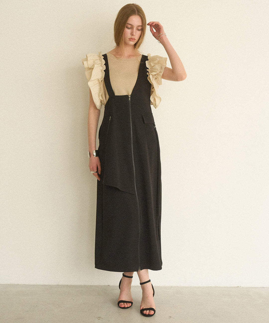 Zip Pencil Asymmetry Dress