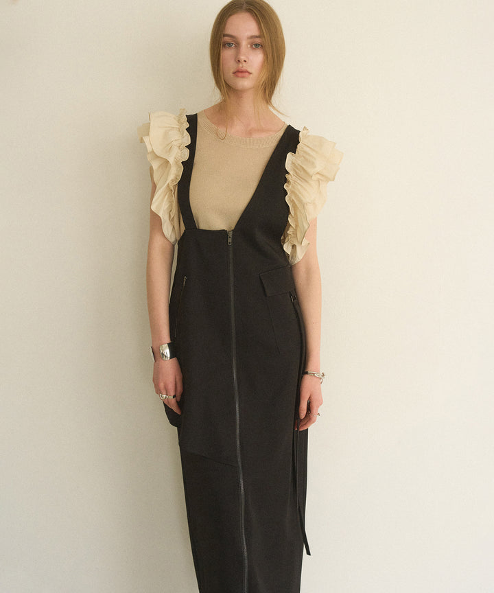 Zip Pencil Asymmetry Dress