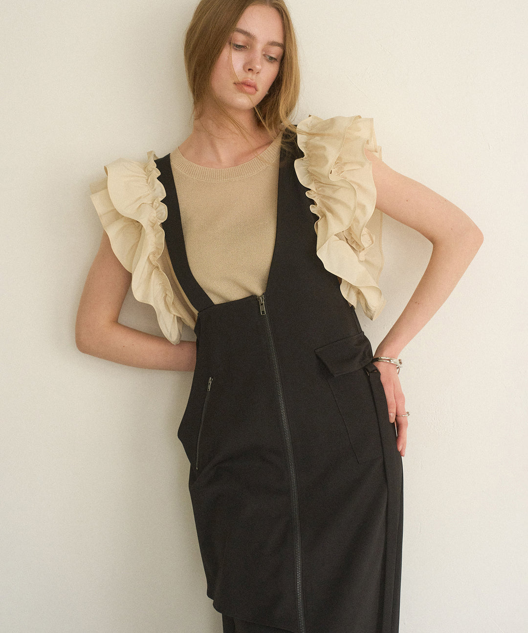 Zip Pencil Asymmetry Dress