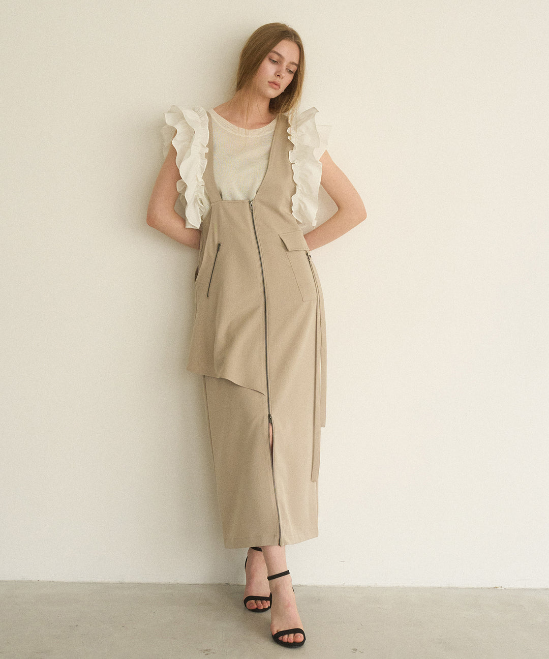 Zip Pencil Asymmetry Dress