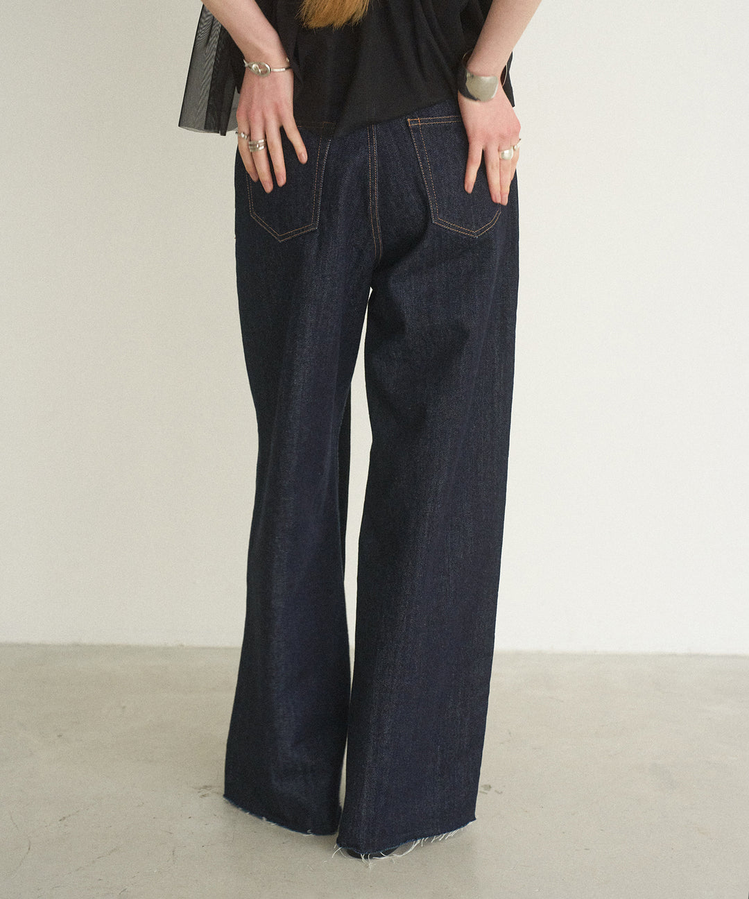 Pintuck Semiwide Jeans
