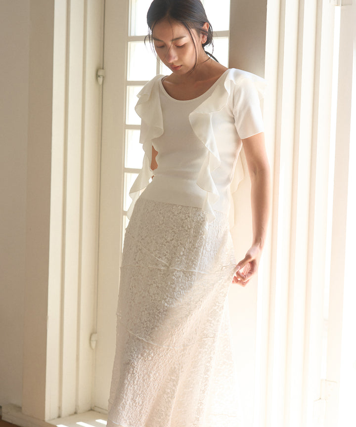 Stretch Bumpy Lace Skirt